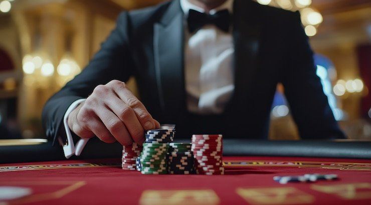 Antarmuka strategi dasar Infinite Blackjack bugistoto menampilkan bagan hit/stand yang interaktif